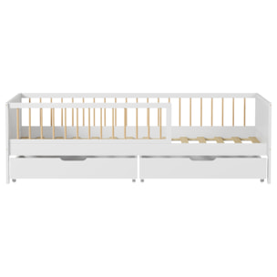 Lit pour enfant 190x90cm blanc avec tiroirs ADAM
