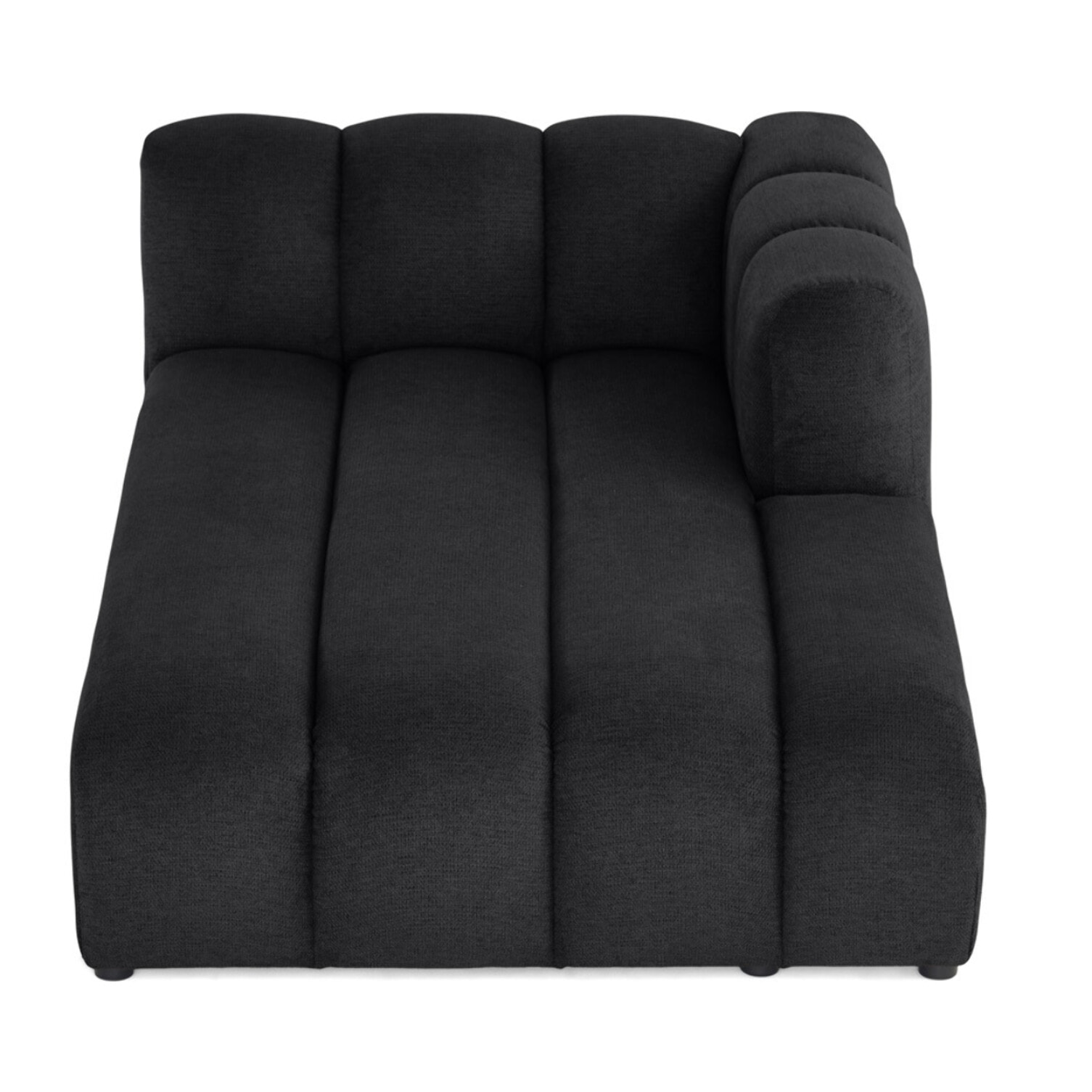 Debbie - module d'assise méridienne droit en tissu texturé - Noir