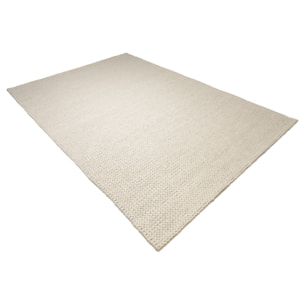 QUENTIN - Tapis rectangulaire 200x290cm en laine tissée couleur écru