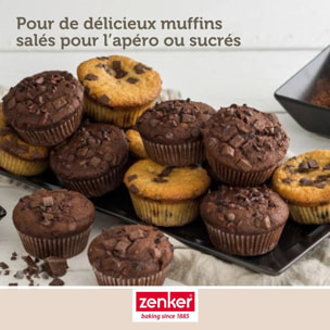 Moule à muffins 6 empreintes 28 x 18 cm Zenker Silicone fibre de verre