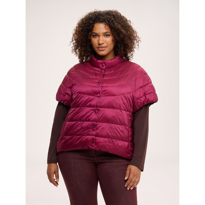 Fiorella Rubino - Piumino maniche corte reversibile - Bordeaux