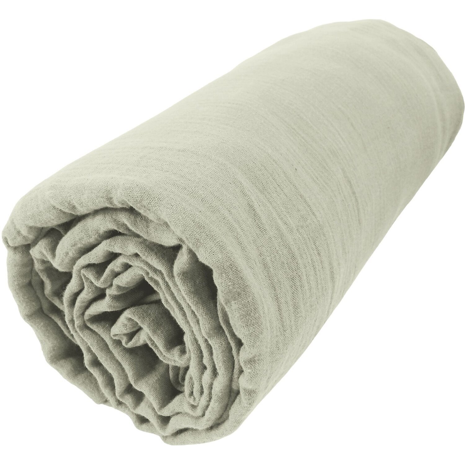 Drap housse - bonnet:30cm - 100% gaze de coton vert d'eau