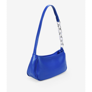 Bolso de hombro azul con cadena