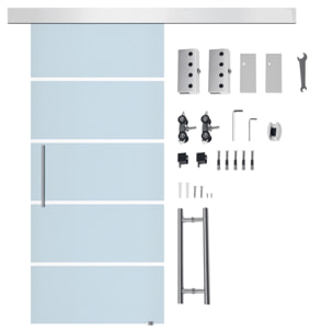Puerta Corrediza de Vidrio Puerta Corredera Deslizante de Cristal Seguridad 102,5x205 cm