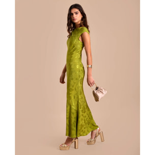 Vestido midi jacquard sin mangas