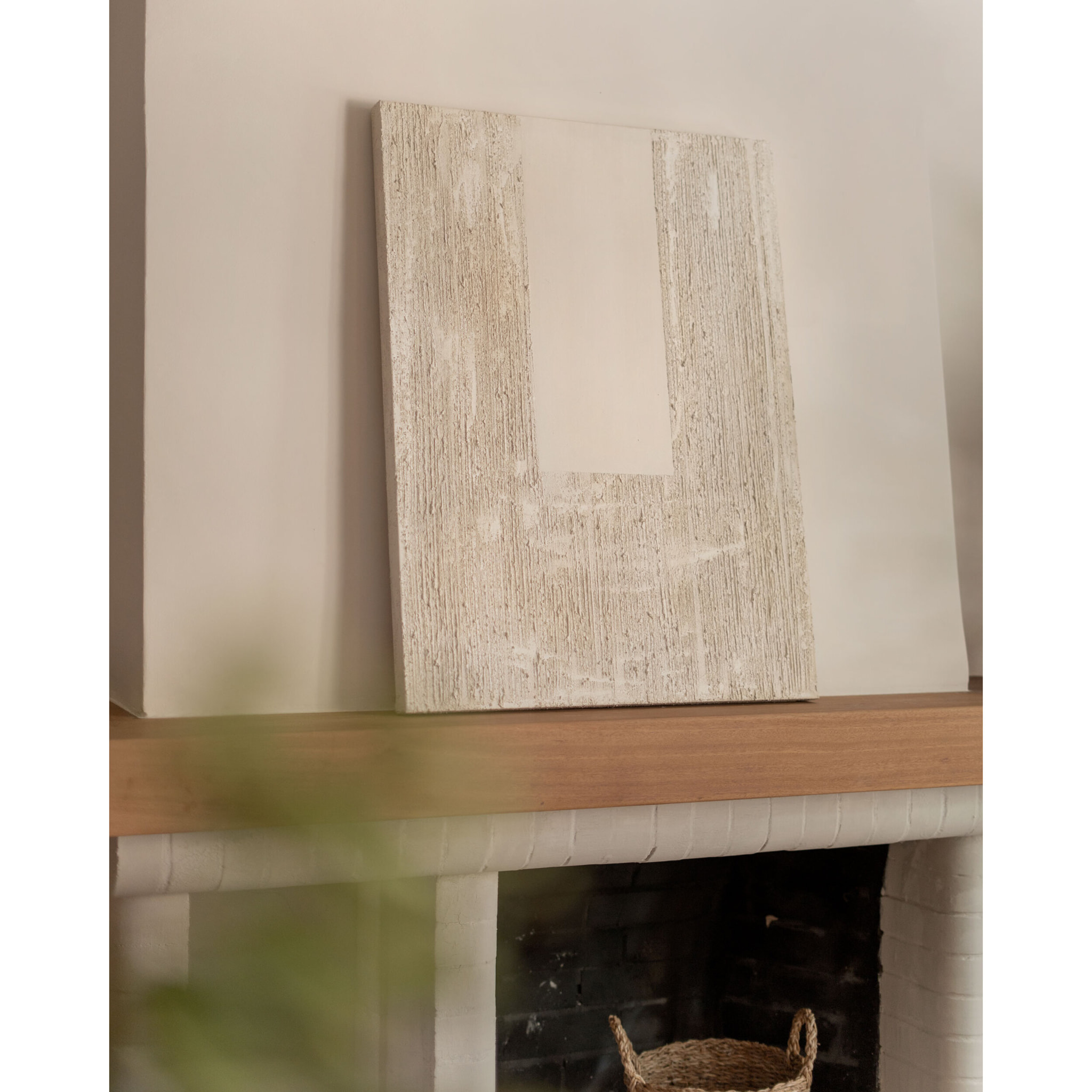 Tableau beige-marron décoratif sur coton avec cadre en bois peint à la main à la peinture à l'huile en différentes tailles