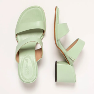 Sandalias con tacón S3174 NAPPA PASTEL GREEN/ FABER color Pastel green