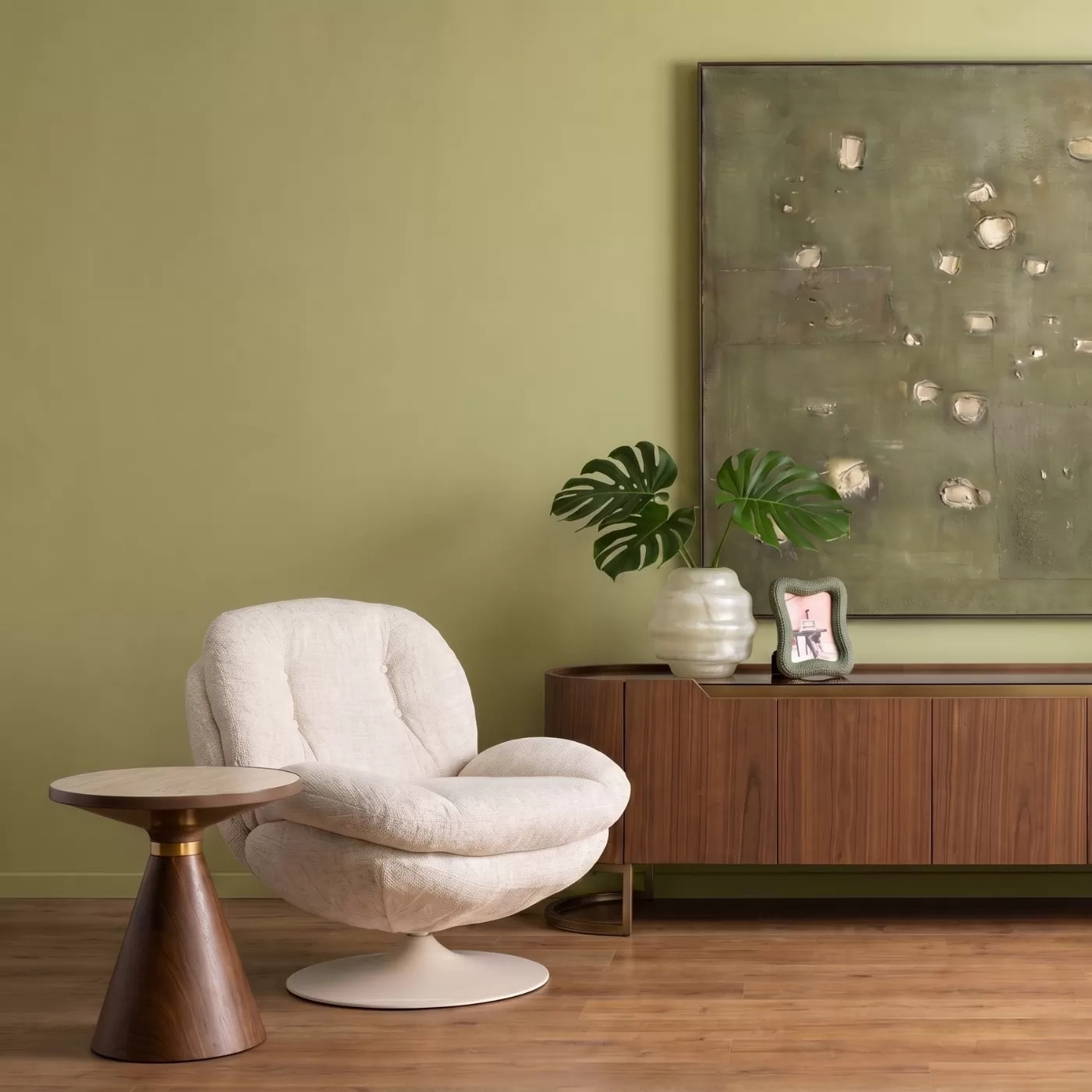 Fauteuil pivotant Cosy beige Kare Design