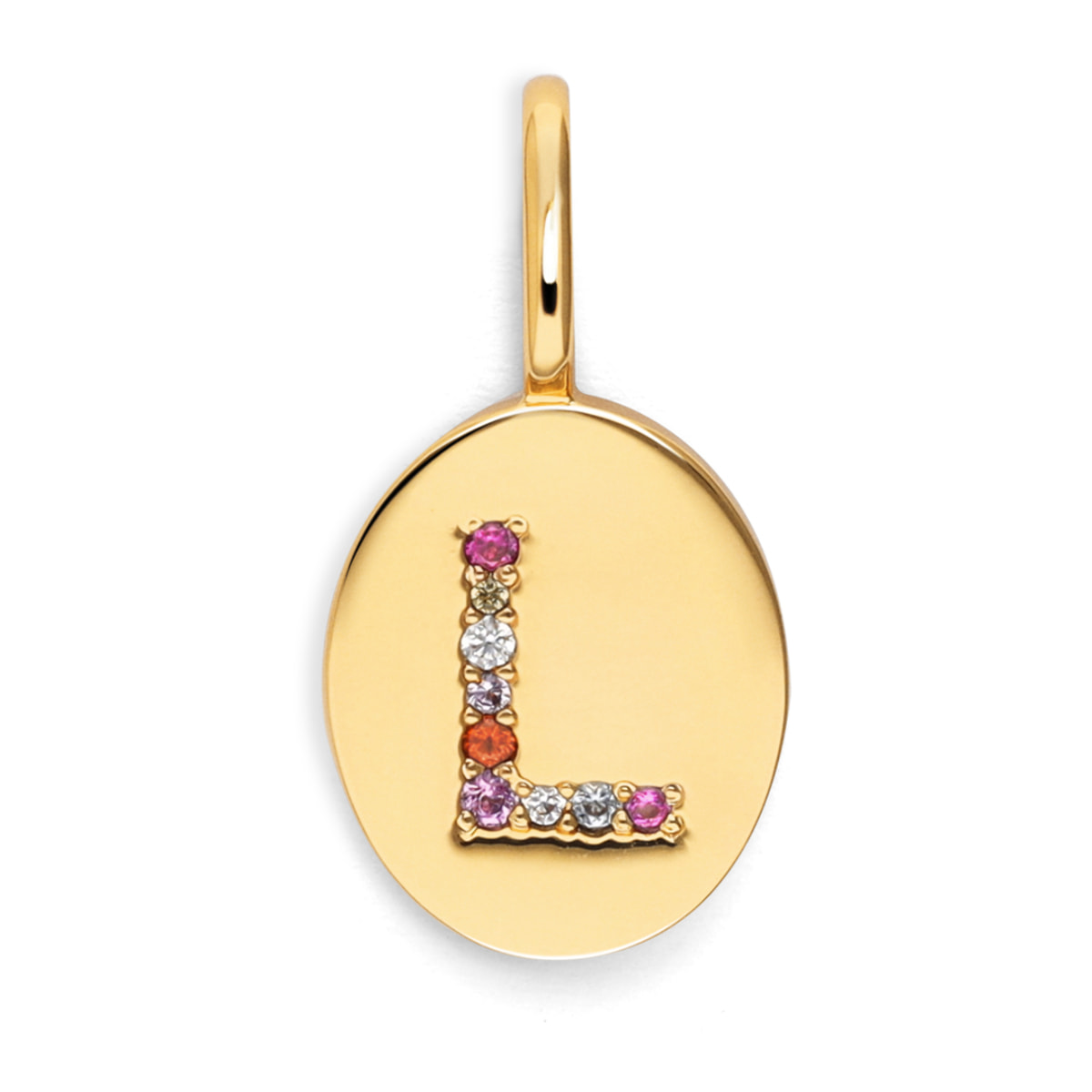 Charm Personalizado Signet Letter Colors Placcato Oro