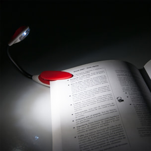 DAM Speciale lampada da lettura a LED con braccio orientabile. 3x2x25 cm. colore rosso