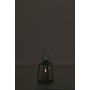 J-Line Lanterne + Bougie - verre - turquoise - small - 2 pièces - lumières LED