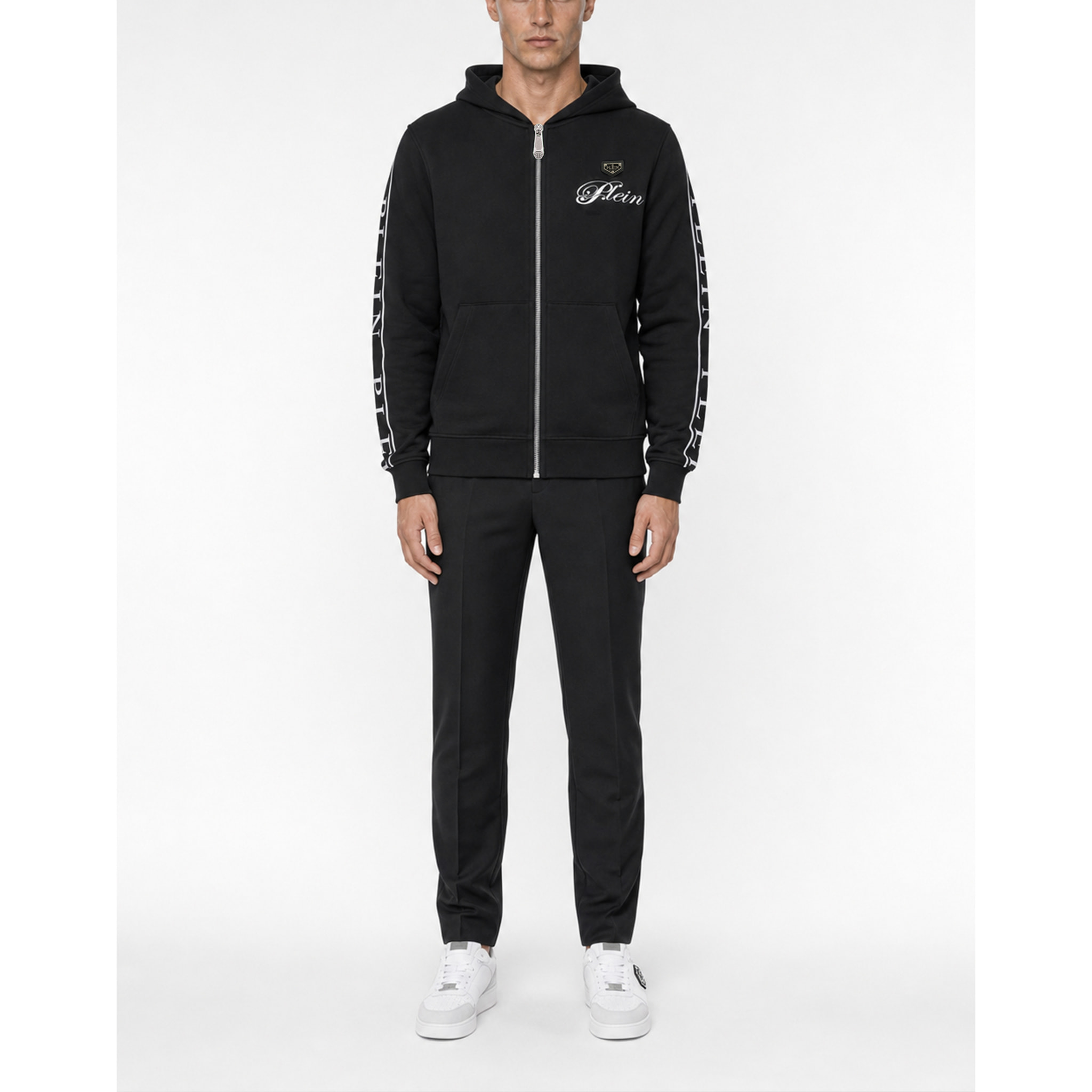 PHILIPP PLEIN Felpa con zip e cappuccio TEDDY