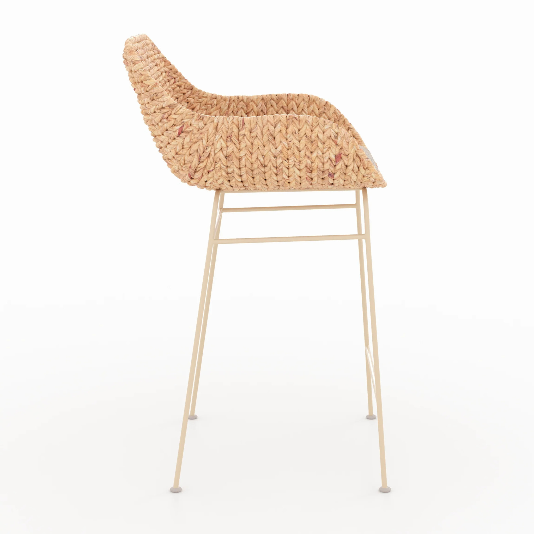 Lot de 2 chaises pour îlot central 66 cm en matière naturelle - Faro