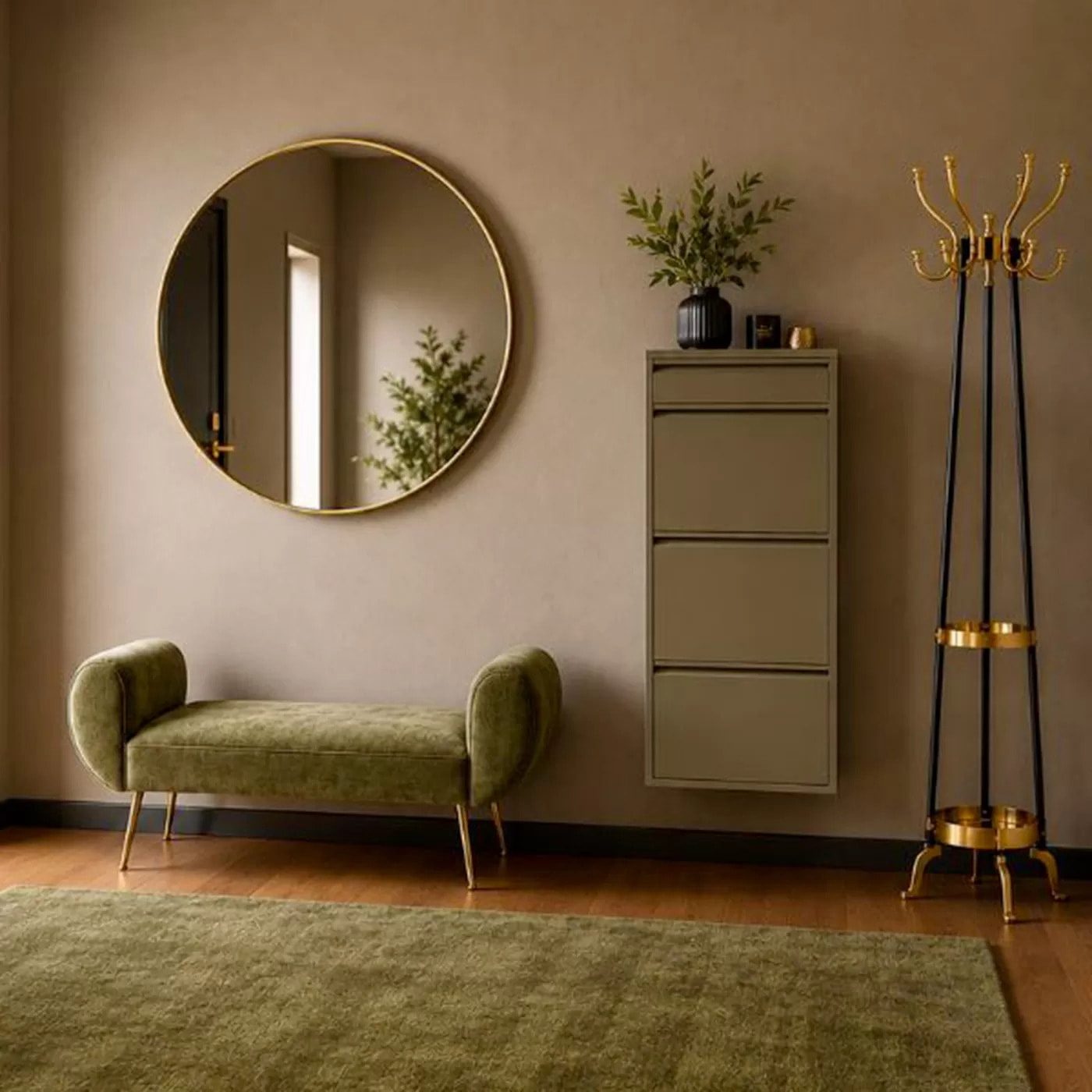 Miroir Curve laiton Kare Design