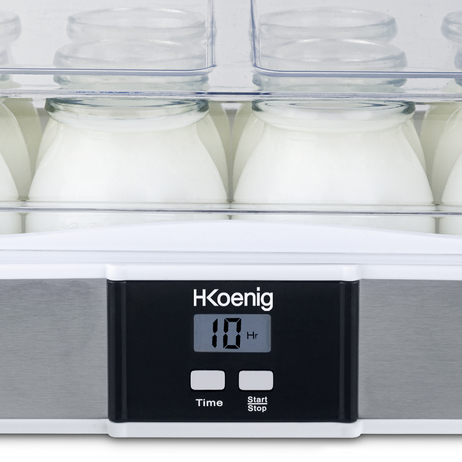 Yogurtera ELY120 H.Koenig 12 Envases, Pantalla LCD, 15 Horas de Preparacion, 21.5W