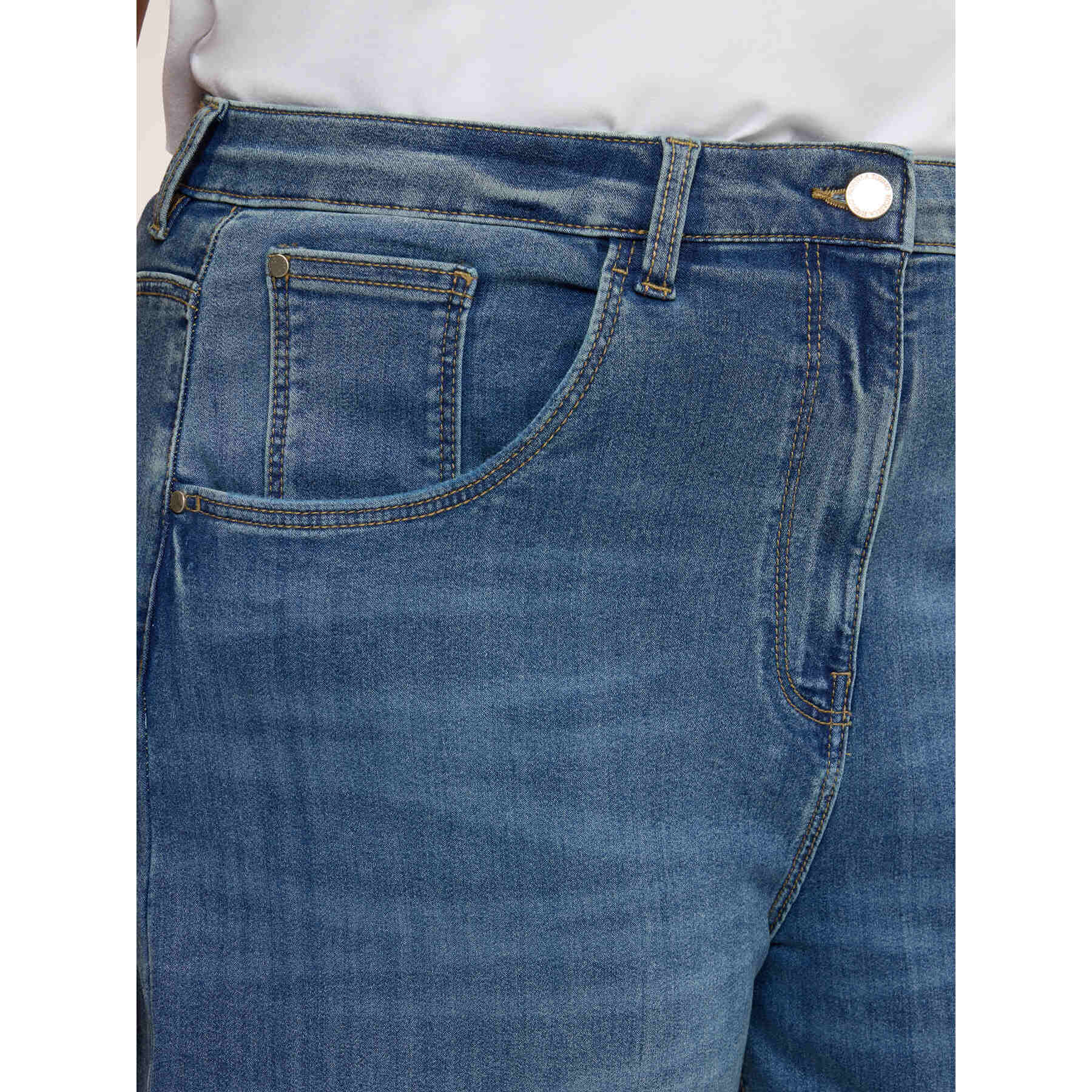 Fiorella Rubino - Jeans Wide Leg lavado used - Azul