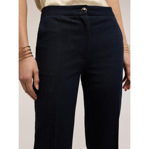 Motivi - Jeans cropped con dobladillo - Azul