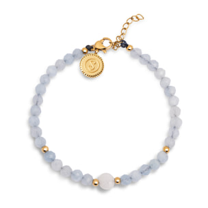 Bracciali Aquamarine Amulet   in Acciaio Placcato Oro
