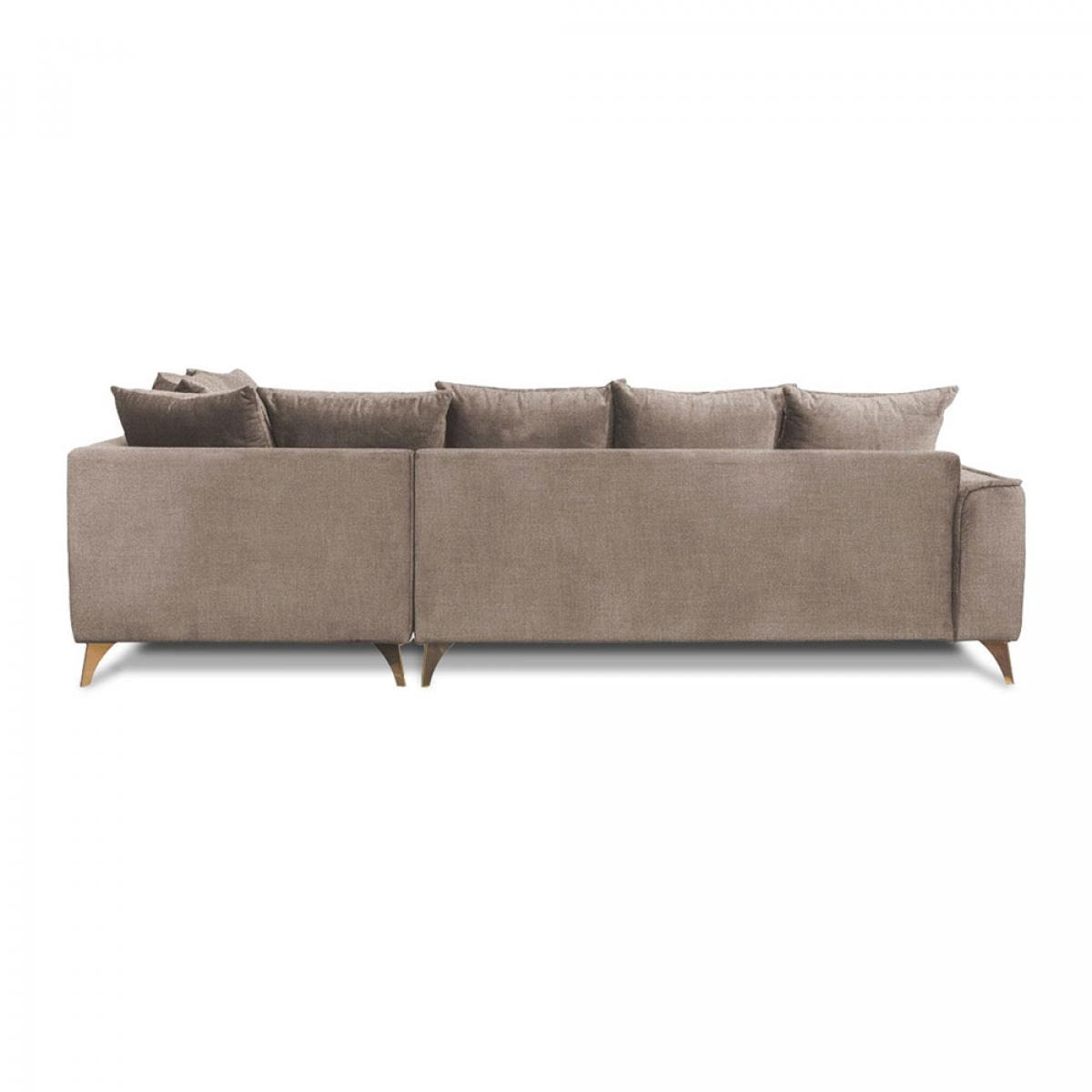 Canapé Tissu Angle Droit Taupe Altamo - 4 Places