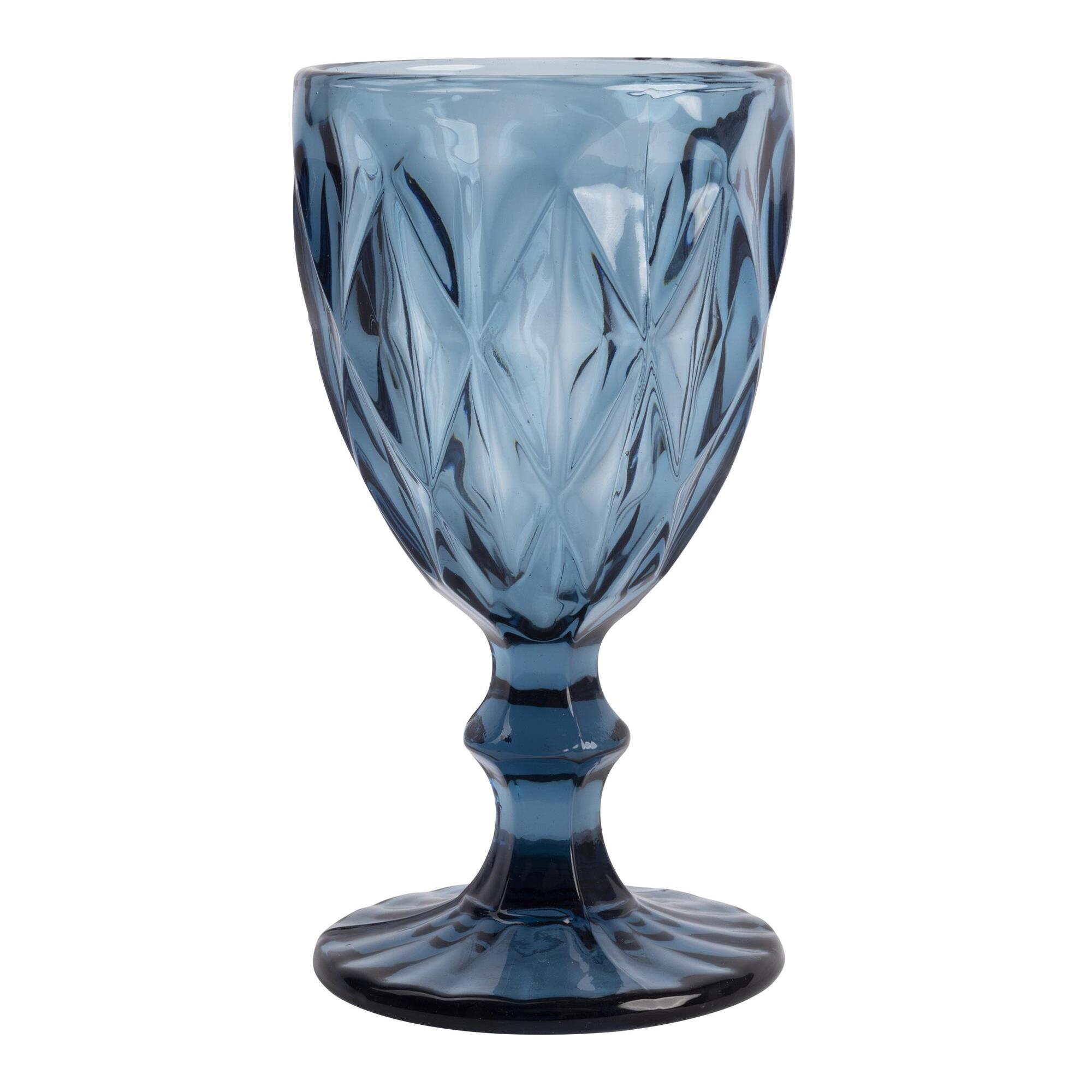 Juego de 4 copas de cristal de 250cl azul san ignacio