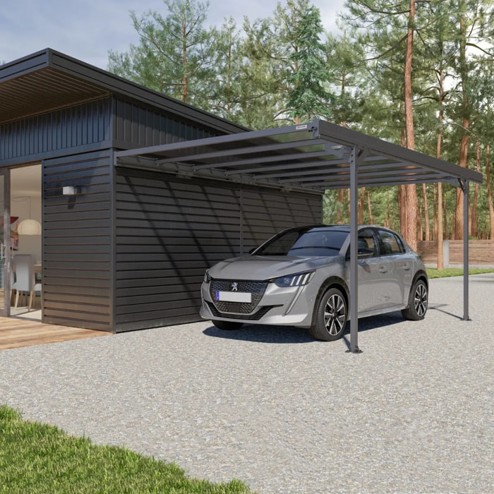 Carport adossé aluminium Trigano - Mistral Wall - 15 m²