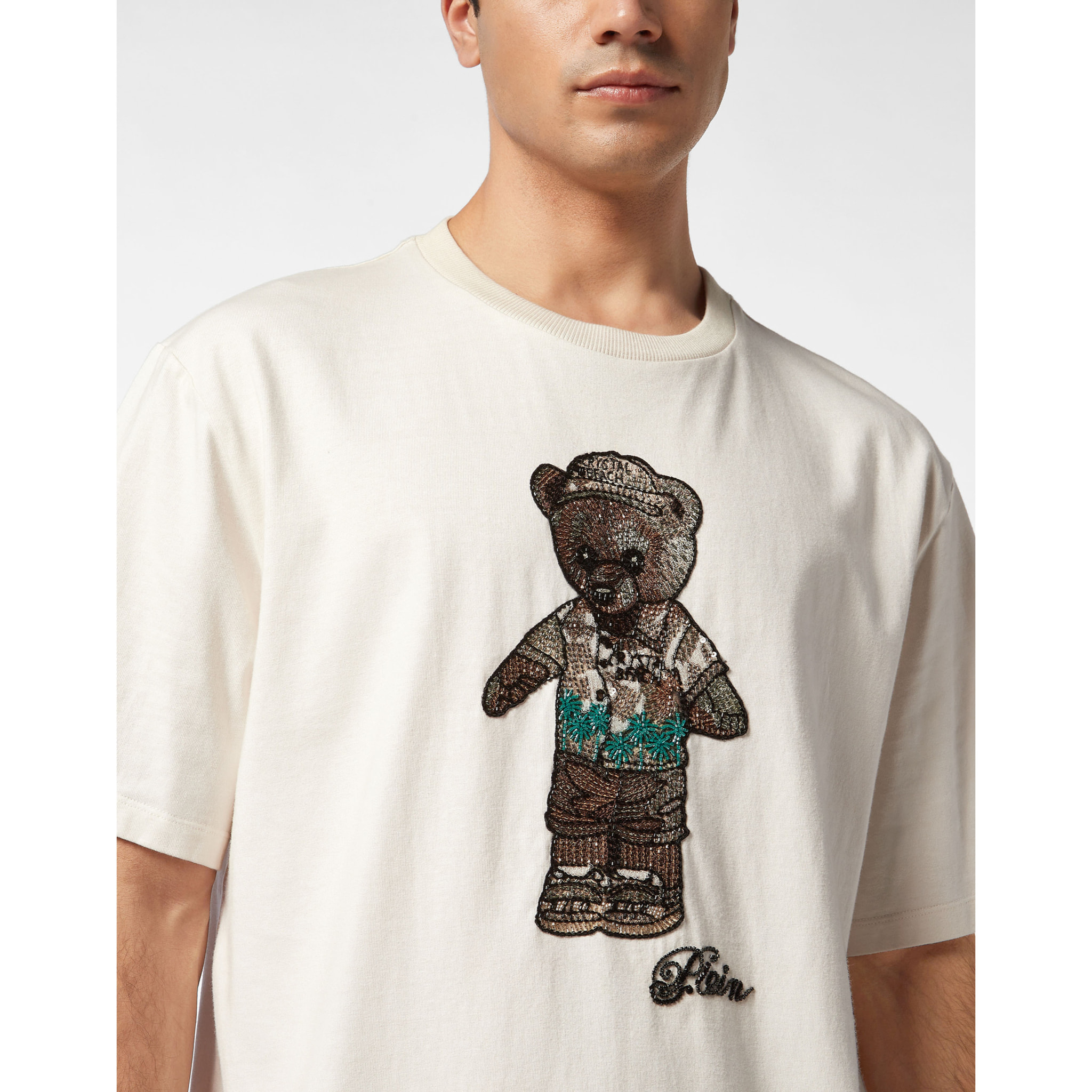 PHILIPP PLEIN Camiseta de cuello redondo y manga corta TEDDY