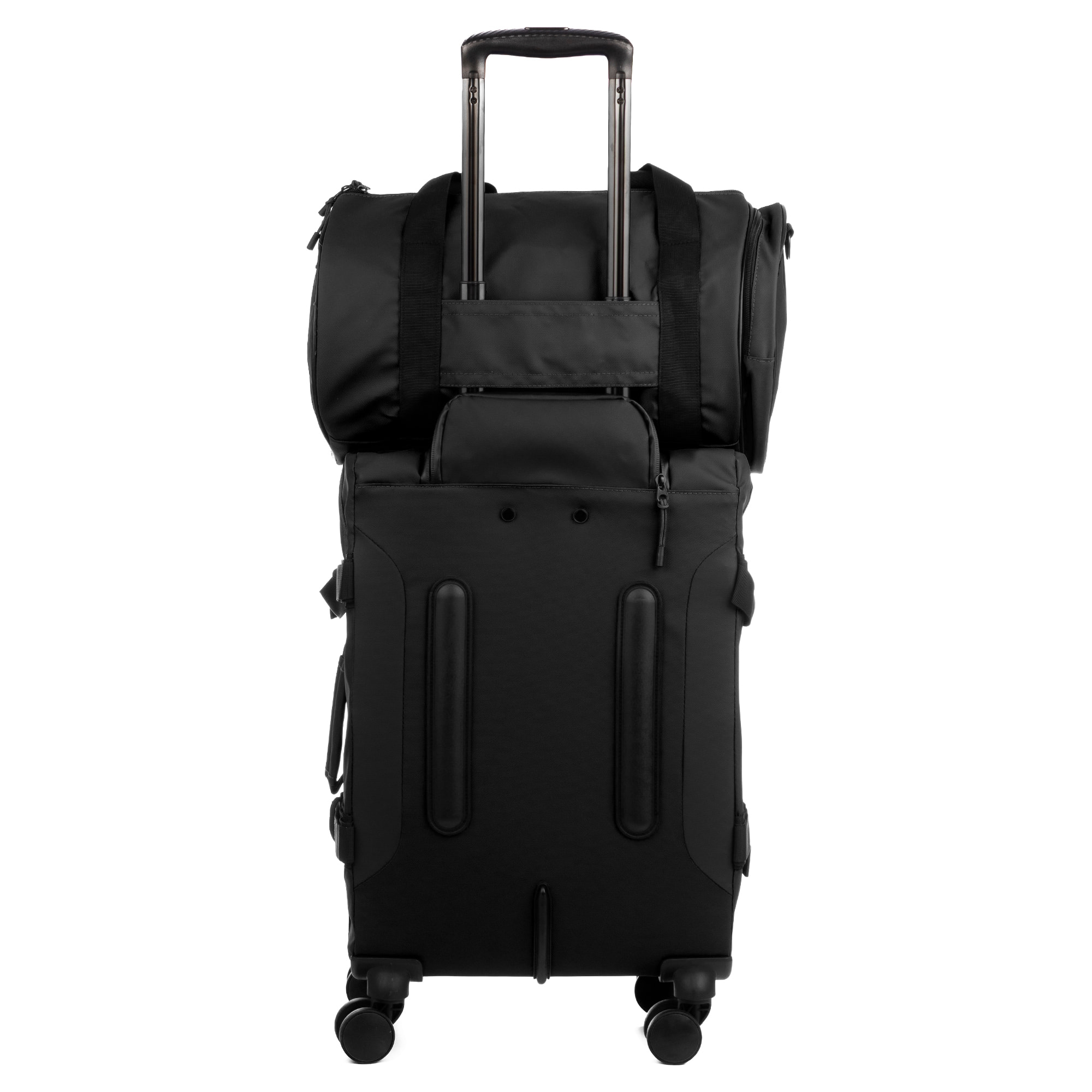 Juego de 3 maletas flexibles de tejido repelente al agua, reflectantes y de alta durabilidad.