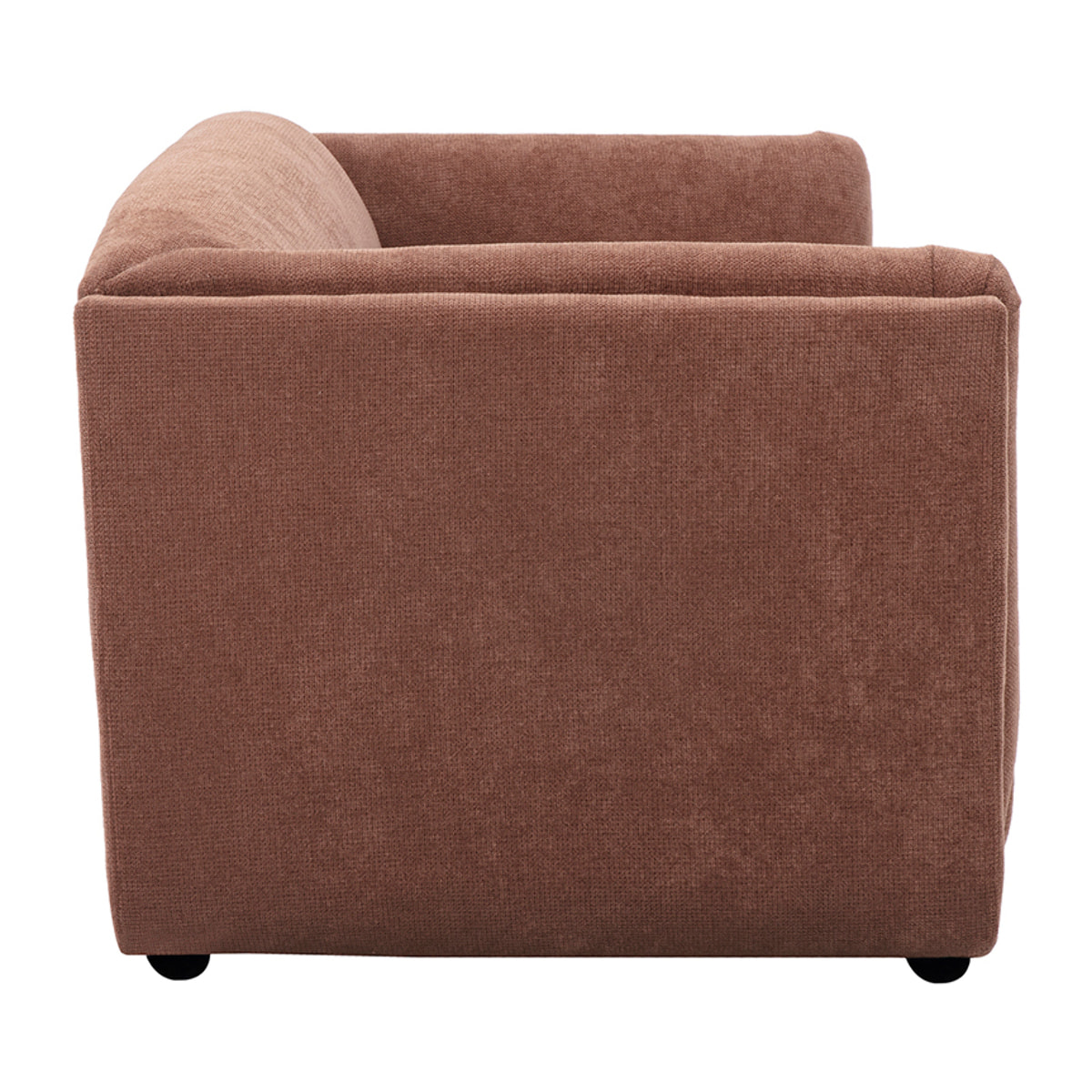 Canapé design 3 places en tissu chenille terre brûlée HOSBO