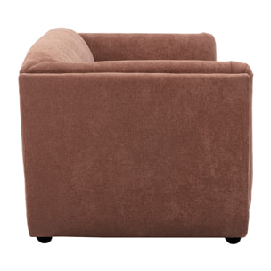 Canapé design 3 places en tissu chenille terre brûlée HOSBO