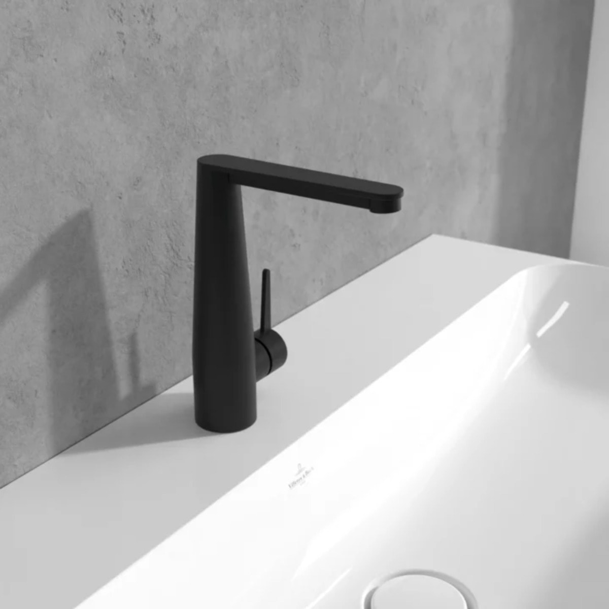 Mitigeur lavabo Conum ouverture côté avec vidage Push Open Matt Black