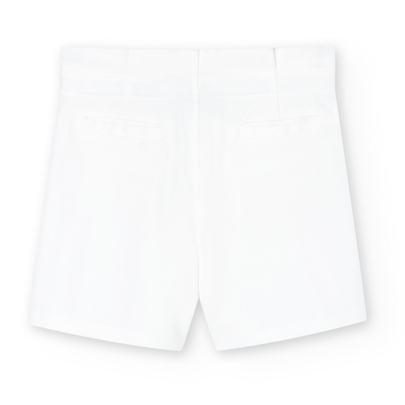 Bermudas para niña en algodón liso de color blanco-Pantalón