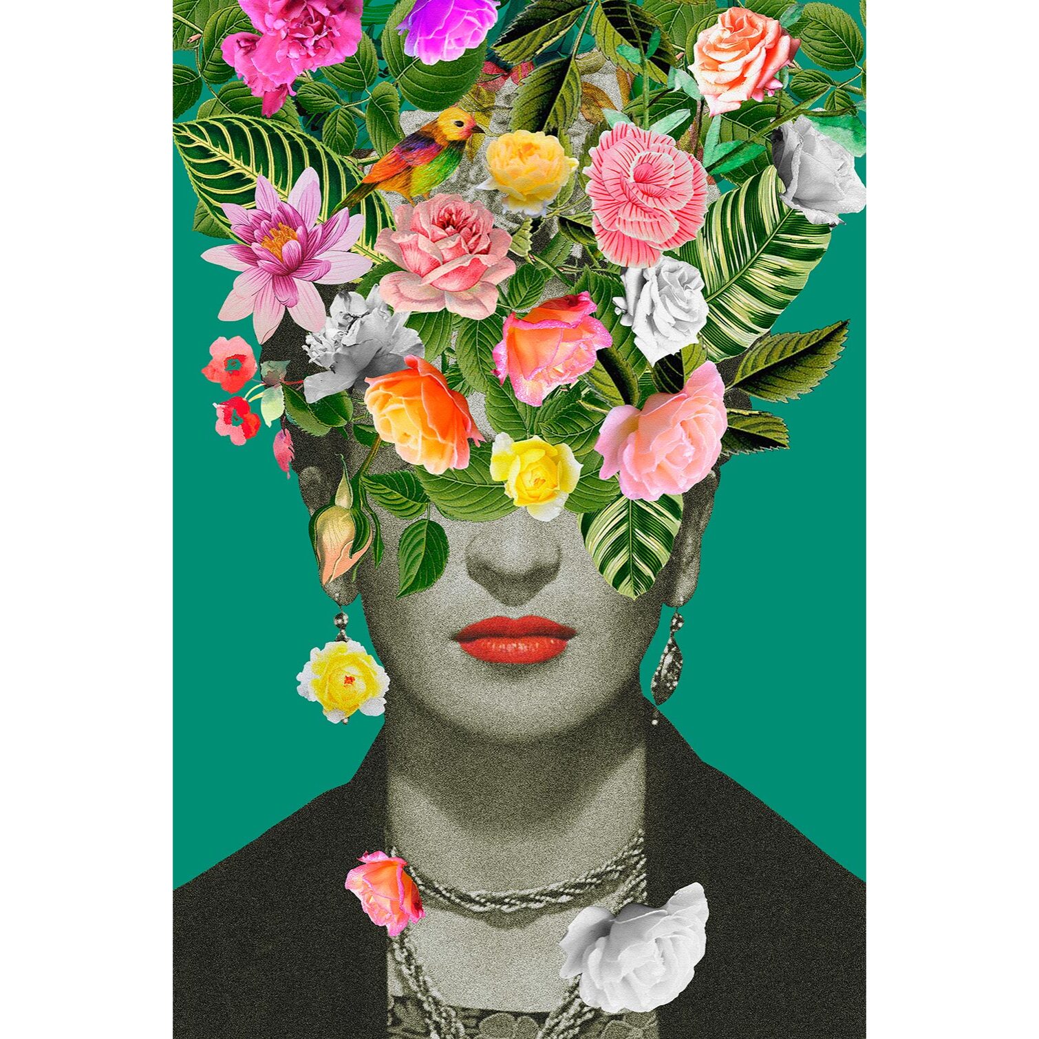 Tableau de fleurs frida fleurie  Tableau plexiglas