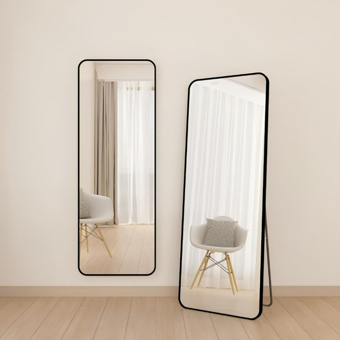 Specchio da terra o parete 50x160 cm con telaio nero moderno - Vichy