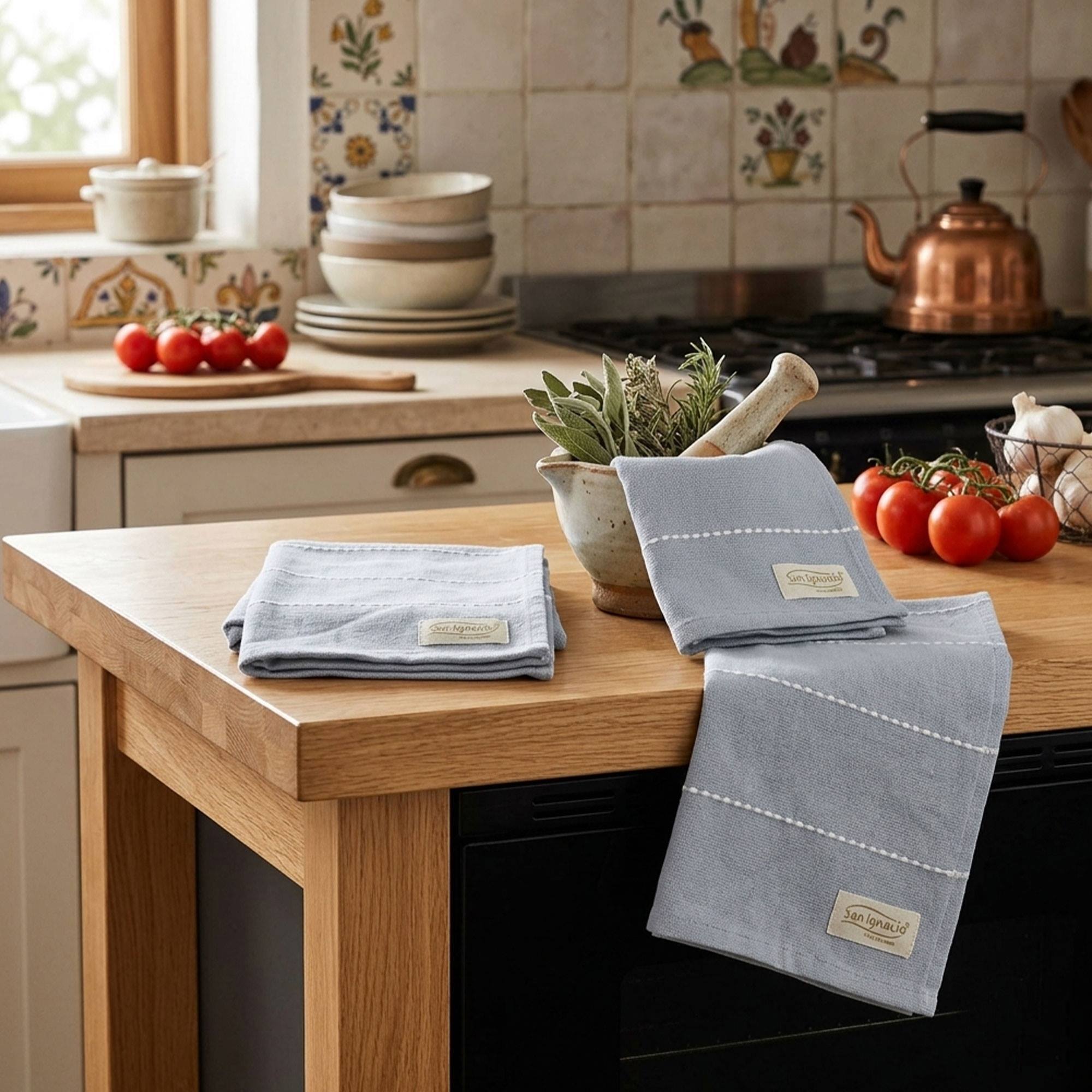 Juego de 12 paños de cocina 50x50cm 330gsm 100% algodón noia