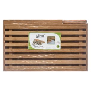 Tabla para cortar pan 44 x 27 cm bambú con cuchillo