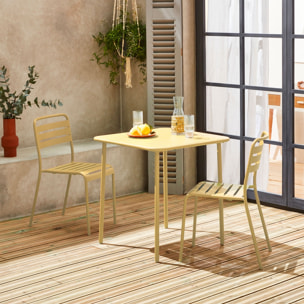 Table de jardin métal + 2 assises AMELIA