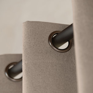 Rideau mobil home 100% occultant fenêtres et baies vitrées - Taupe