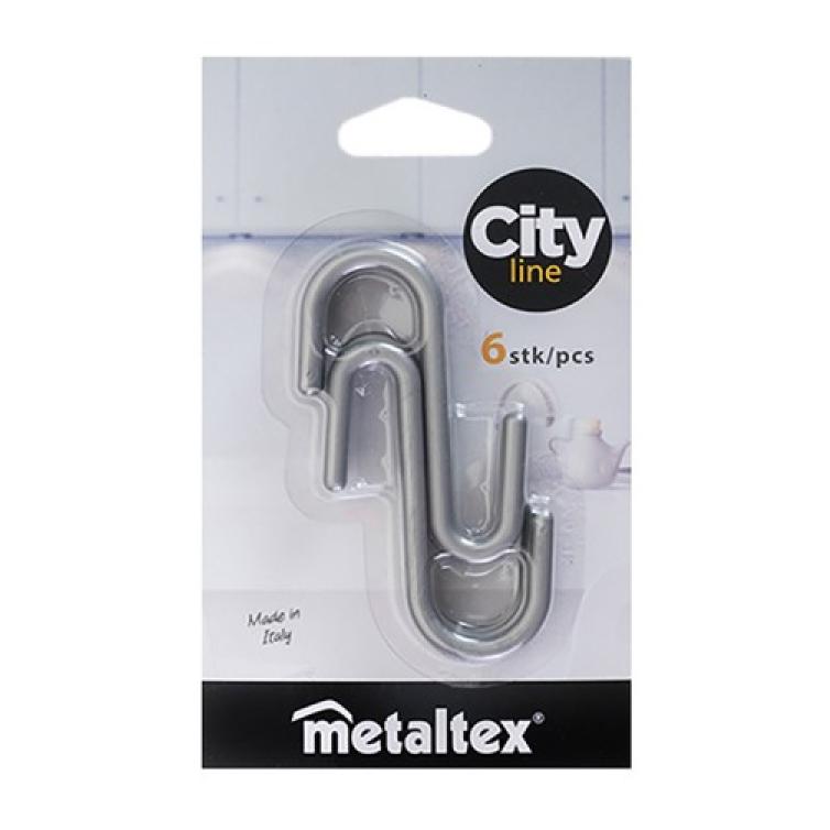 Metaltex Juego de 6 Ganchos Serie CITY de Metaltex