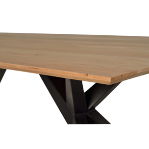 Mesas de Comedor de Madera de Acacia 200 Cm Estilo Rústico Industrial