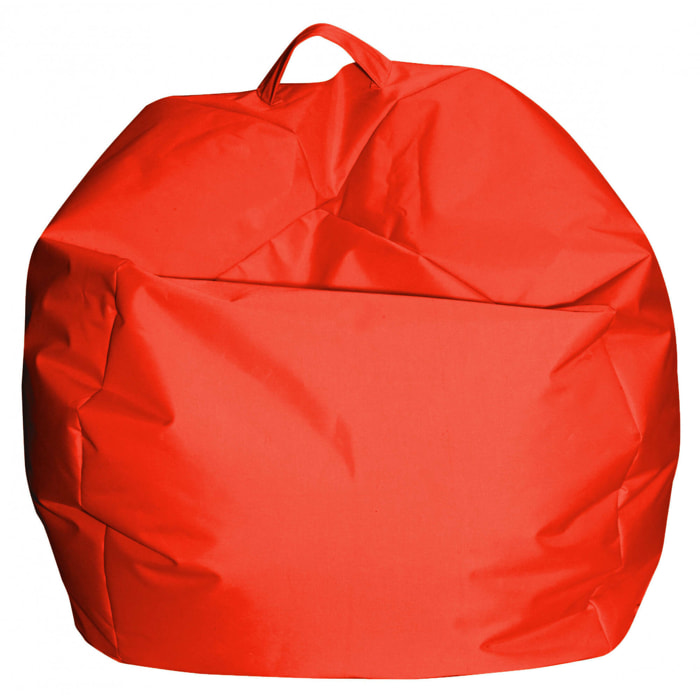Pouf Ascia, Poltrona multiuso, Poltroncina sacco, Pouf poggiapiedi, Made in Italy, 65x65 h50 cm, Arancione