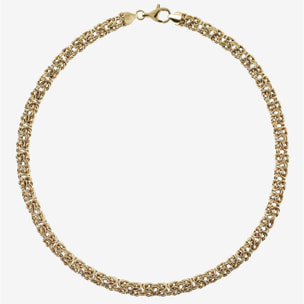 Collana Girocollo Maglia Bizantina in Argento 925 placcato Oro giallo 18Kt