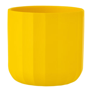 J-Line cache-pot Summer - céramique - jaune - large - 2 pcs - Ø 18.5 cm