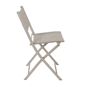 Chaise Exterieur Pliable Elba Textilene Taupe - Lot De 4