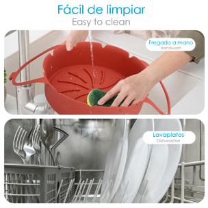 Molde silicona plegable freidora de aire con asas largas seguridad 2L.Grado alimentario.