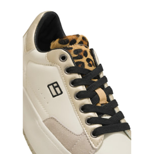 Zapatillas Deportivas de Mujer con Plataforma Court 74 Blanco / Leopardo