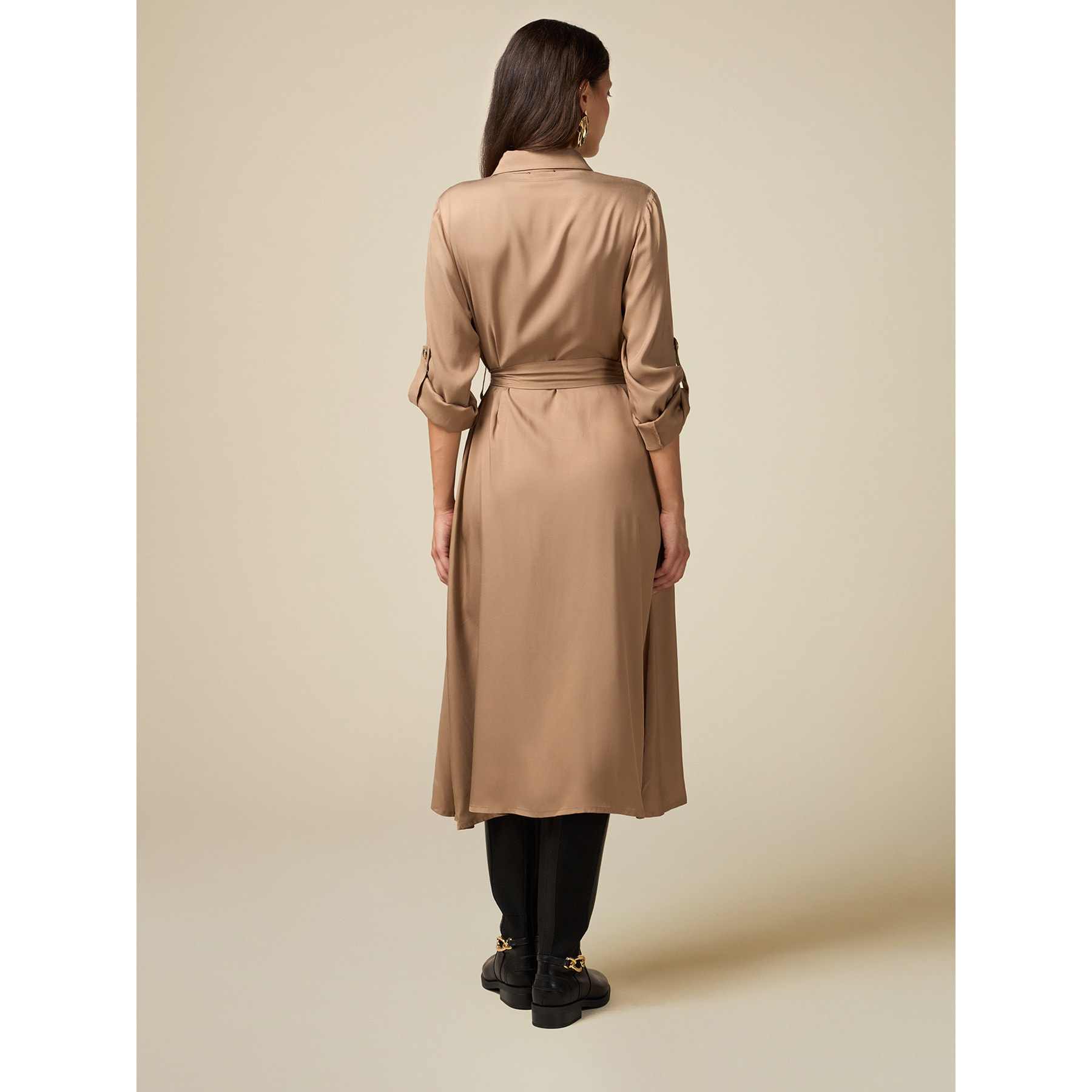 Oltre - Viscose shirt dress - Beige