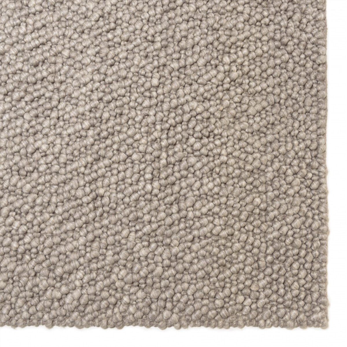 QUENTIN - Tapis rectangulaire 160x230cm en laine bouclée taupe