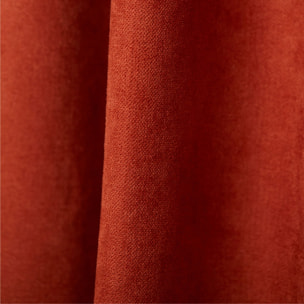 Rideau thermique phonique et semi occultant à galons fronceurs KONFOR - Terracotta