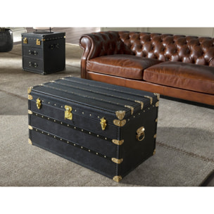 Baúl Angel Cerdá con estructura de madera MDF tapizada en piel de origen vacuno en negro 93x54x50cm