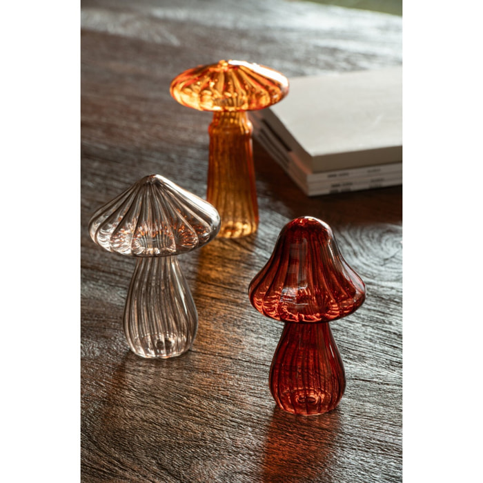 J-Line Champignon - verre multicolore - assortiment de 4